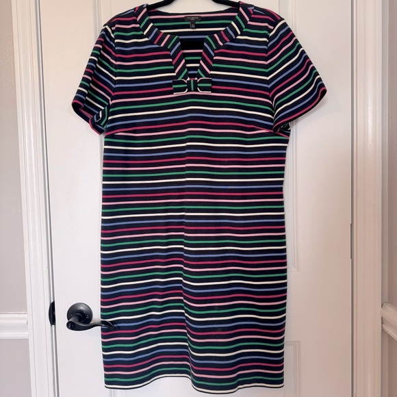 Talbots Striped Multicolor Shift XL Petite Dress - Picture 1 of 6
